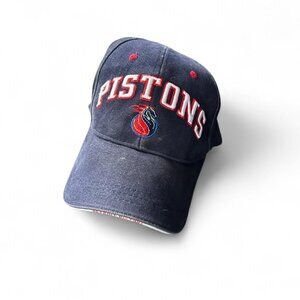 Vintage y2k 90s Detroit Pistons navy blue baseball cap NBA basketball